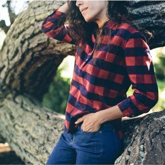 Taylor Stitch Flannel Button The Whitney Popover The Shirt Top - Picture 1 of 6